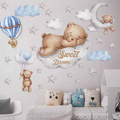 Tedy Bear Wall Stickers for Kids Room Decor - Image 2