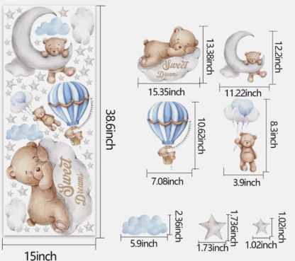 Tedy Bear Wall Stickers for Kids Room Decor - Image 3
