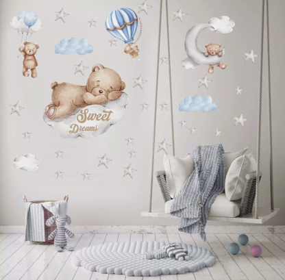 Tedy Bear Wall Stickers for Kids Room Decor