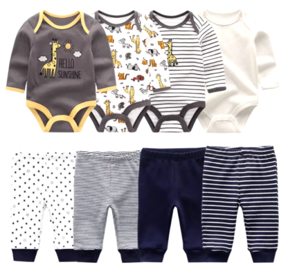 Baby Boy Bodysuit With Pants Sets - Image 2